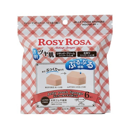 Rosy Rosa Jelly Touch Sponge House Shape, 6P