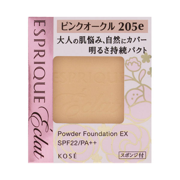 ESPRIQUE Éclat Brightening Pact EX SPF22 (PO205e Pink Ochre) , 9.3g
