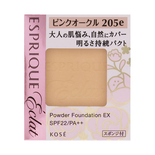 ESPRIQUE Éclat Brightening Pact EX SPF22 (PO205e Pink Ochre) , 9.3g