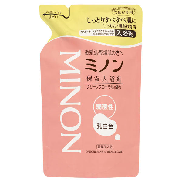 MINON Medicated Moisturizing Bath Essence Refill, 400ml (Green Floral)
