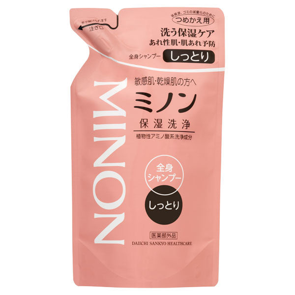 Minon Body Shampoo, Moisturizing Type, Refill, 380ml, Mildly Fragranced