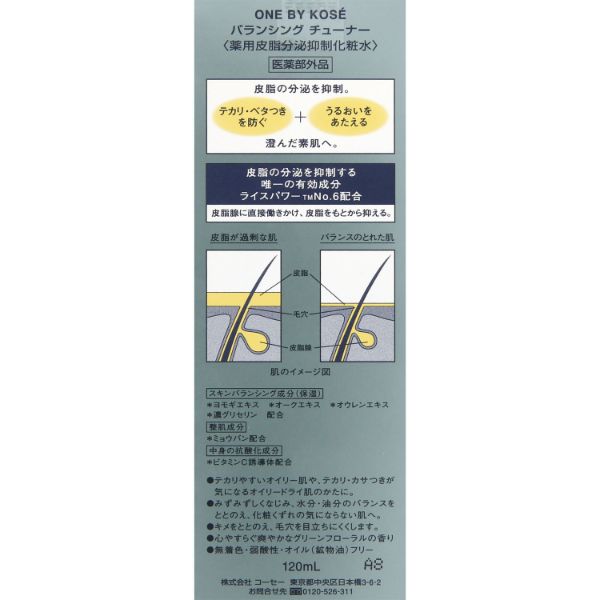 ONE BY KOSE Balancing Tuner, 120ml, Green Floral