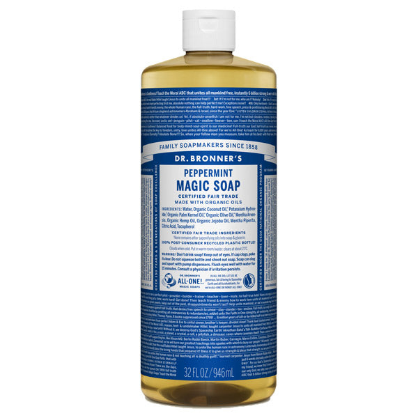 Dr. Bronner's Magic Soap Peppermint, 946ml (Refreshing Mint)