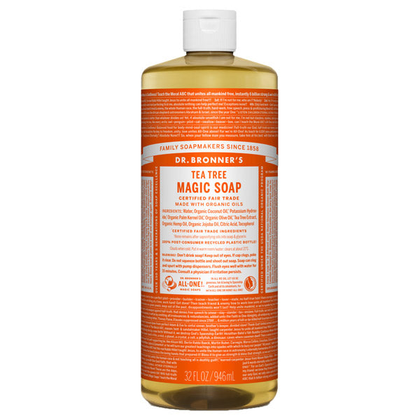 Dr. Bronner's Magic Soap Tea Tree, 946ml (Clear and Clean)