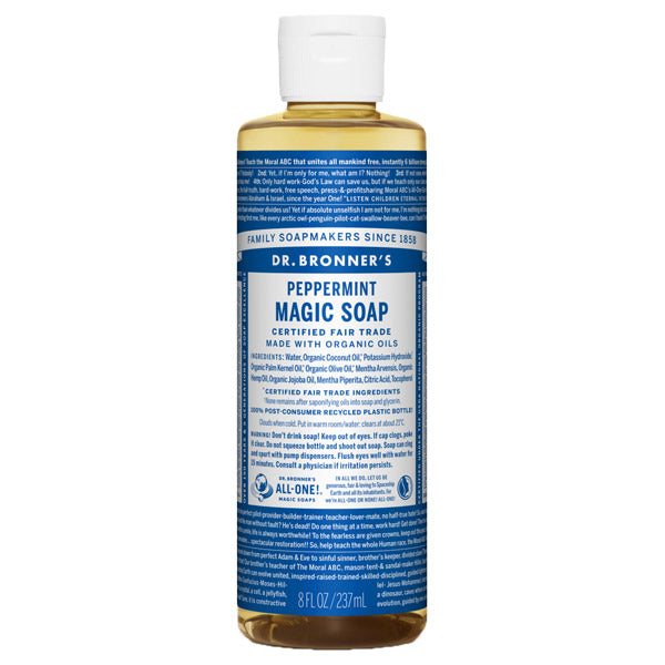 Dr. Bronner's Magic Soap Peppermint, 237ml (Refreshing Mint)