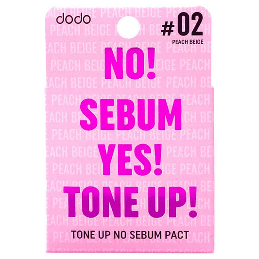dodo Tone Up No-Sebum Pact 02 (Peach Beige)