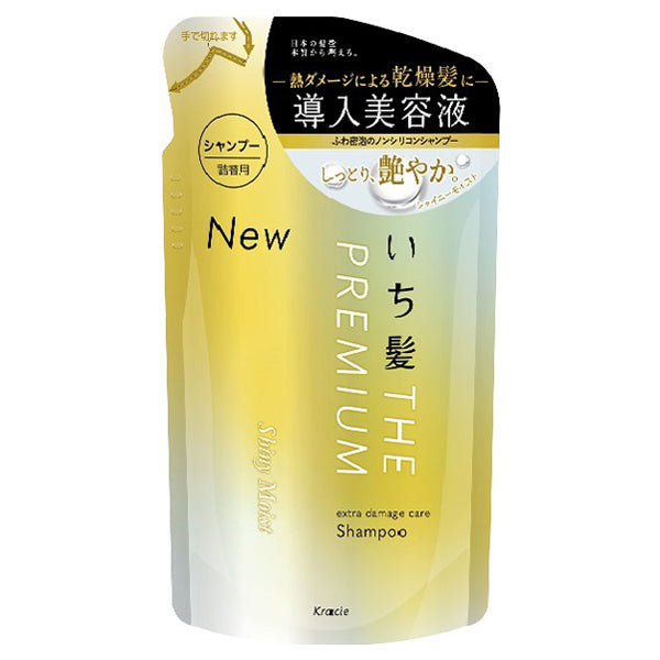 ICHIKAMI THE PREMIUM Extra Damage Care Shampoo (Shiny Moist), Refill, 340ml, Double Cherry Blossom Scent