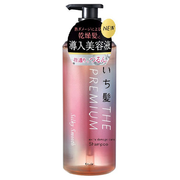 ICHIKAMI THE PREMIUM Extra Damage Care Shampoo (Silky Smooth), 480ml, Double Cherry Blossom Scent