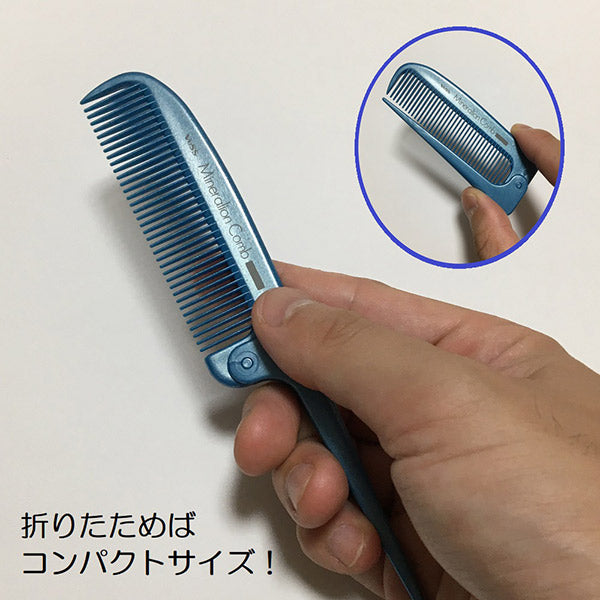 Bihat Senka Mineral Ion Thin Folding Comb, Blue