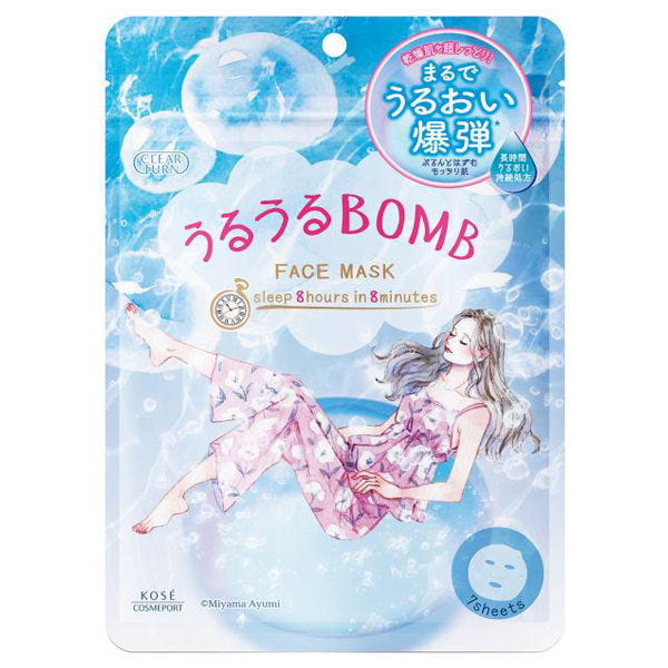 CLEAR TURN Uruuru BOMB Mask, 7 Sheets