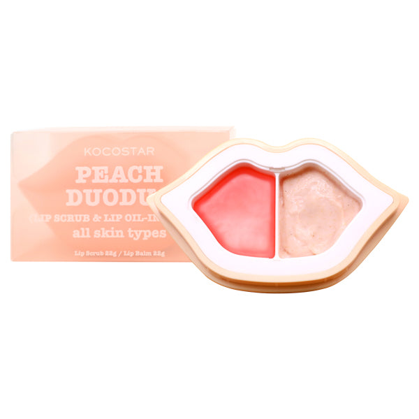 KOCOSTAR Peach Duo Duo Lip Scrub & Lip Oil, 23g, 20g