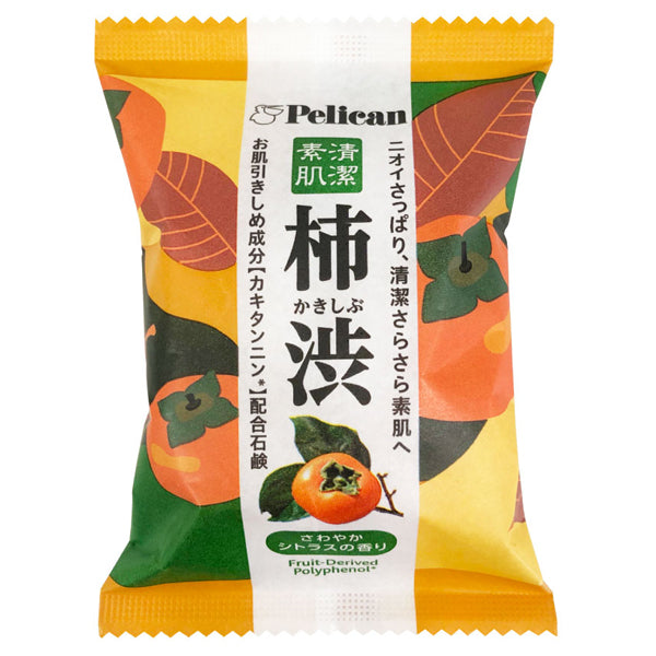 Family Soap Persimmon Tannin, 80g, Refreshing Citrus Scent
