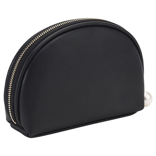 Mary Quant Emboss Daisy Pearl Round Pouch (Black)