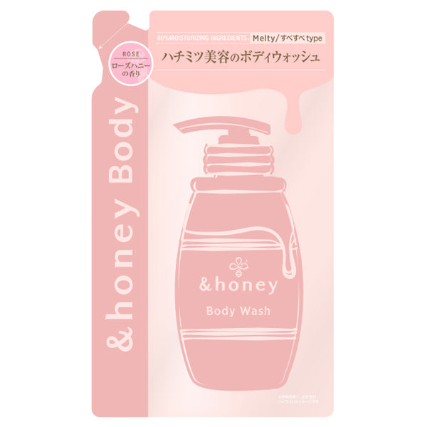 &honey Melty Moist Gel Body Wash Refill, 440ml (Pure Rose Honey)