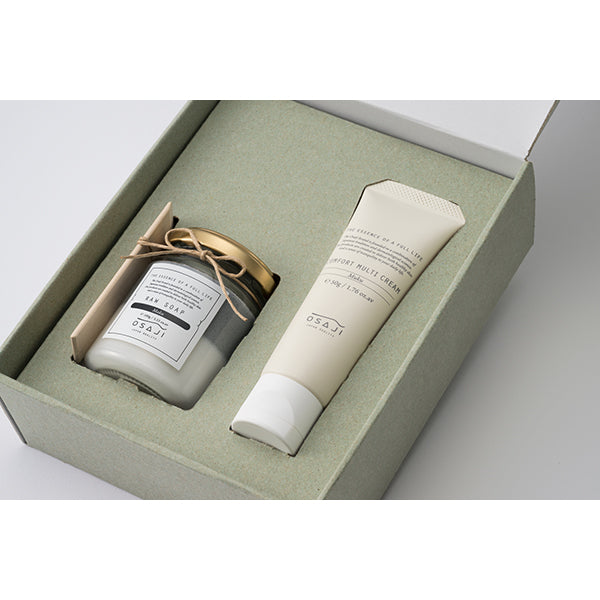 OSAJI Low Soap & Multi Cream Gift Set, 100g, 50g, Fragrance-free