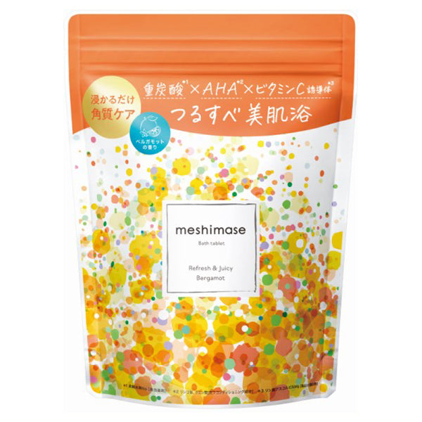 meshimase Bath Tablets, 3 servings (6 tablets), Refreshing and juicy bergamot scent