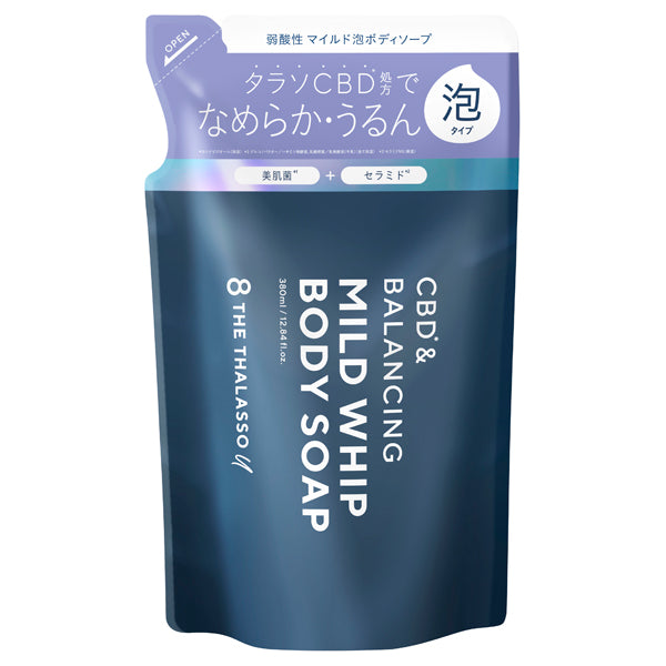 8 The Thalasso You CBD & Balancing Mild Foam Body Soap Refill, 380ml (Musky Soap Scent)