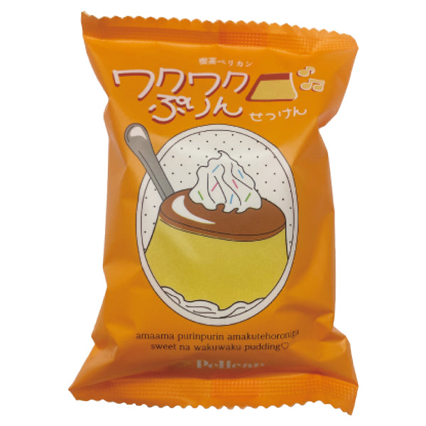 MAMA CHAPO Kissa Pelican Waku Waku Pudding Soap, 80g (Caramel Pudding)
