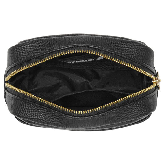 Mary Quant Simple Emboss Daisy Mini Pouch (Black)