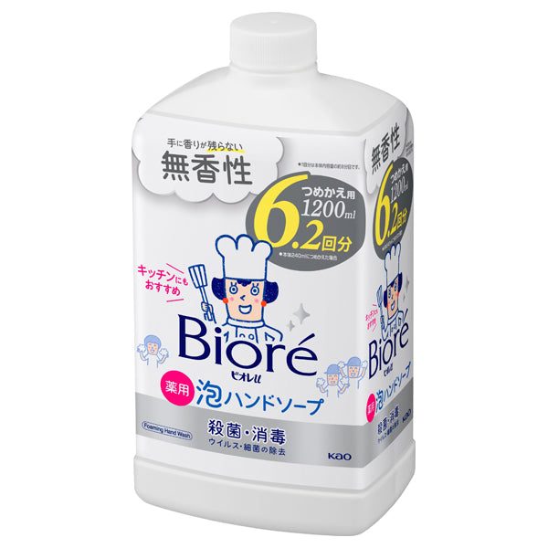 Biore Foaming hand soap, Refill, 1200ml, Unscented