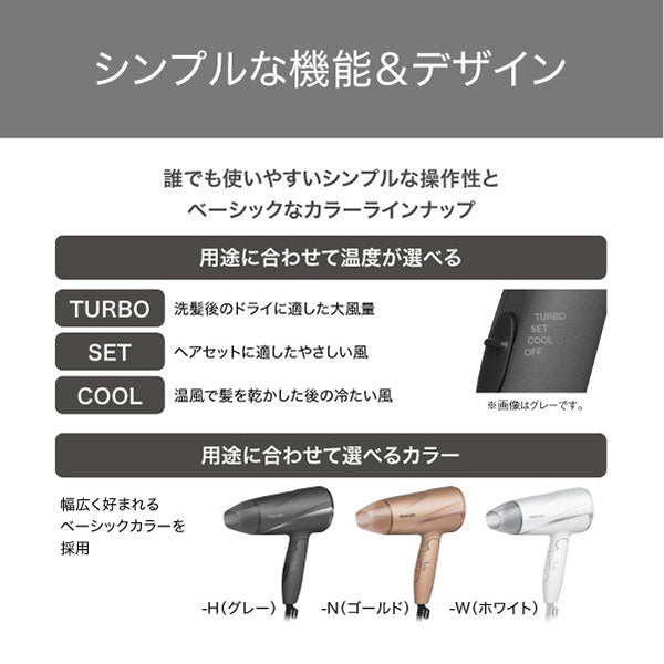 TESCOM Protect Ion Hair Dryer TD360A-N (Gold)