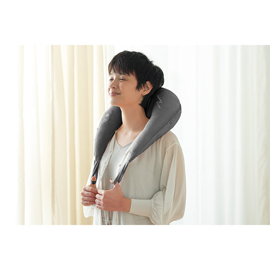 Hot Neck Massage Pillow, AC adapter, gr (gray), W410 x L380 x H130mm
