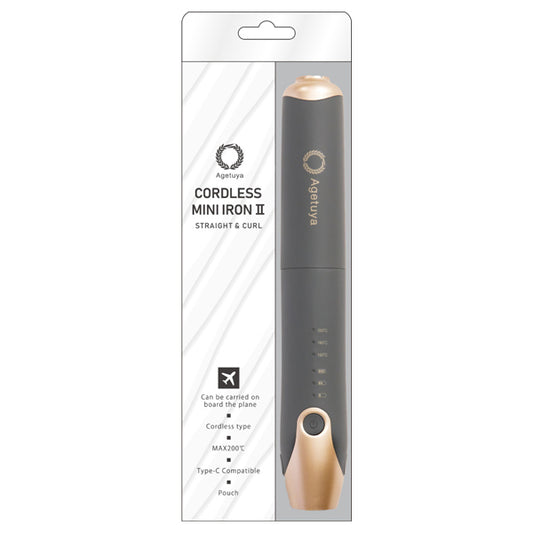 Rone Japan Agetsuya Cordless Mini Iron II Straight & Curl (Gray)