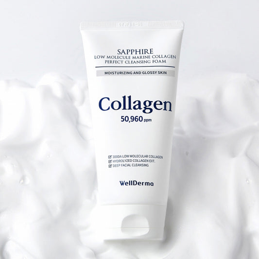 Wellderma Sapphire Low Molecular Marine Collagen Facial Cleansing Foam, 150g