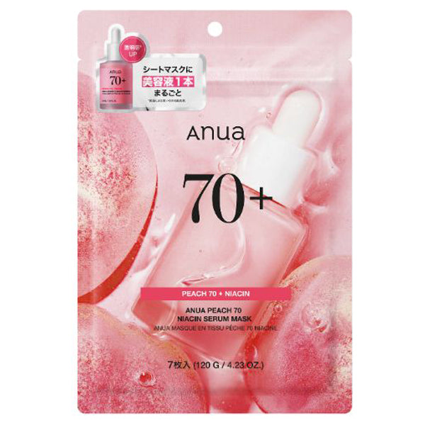 Anua Peach 70 Niacin Serum Mask, 7 sheets