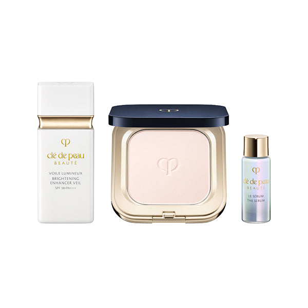 Clé de Peau Beauté Pre-Makeup & Powder Kit (Voile Lumineux + Poudre Compacte Essentielle n), 30ml + 5g + 3ml