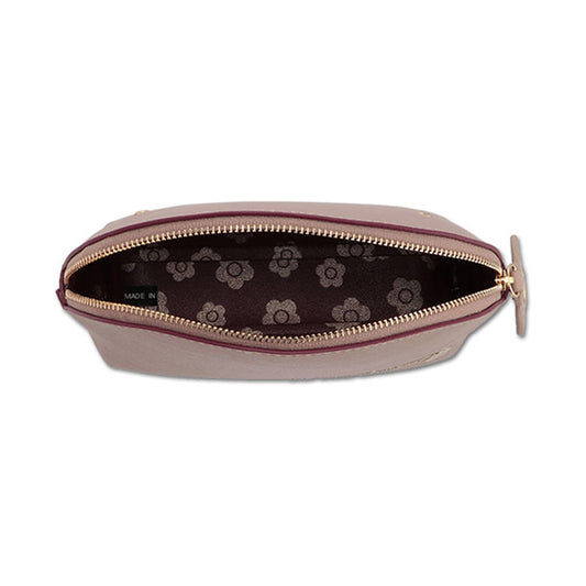 Mary Quant Flipside Daisy Round Pouch L (Beige)