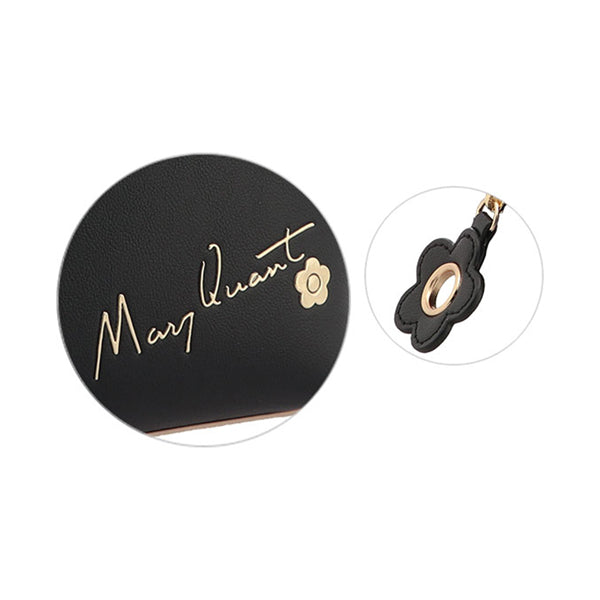 Mary Quant Flipside Daisy Round Pouch L, Black, H13.5 x W18.5 x D6cm