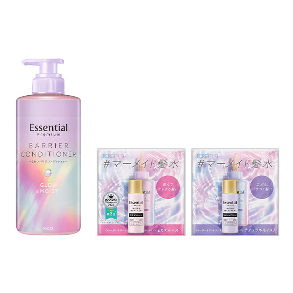 Essential Premium Moisture Barrier Conditioner Glow & Moist Pump Set, 450ml, 8ml×2