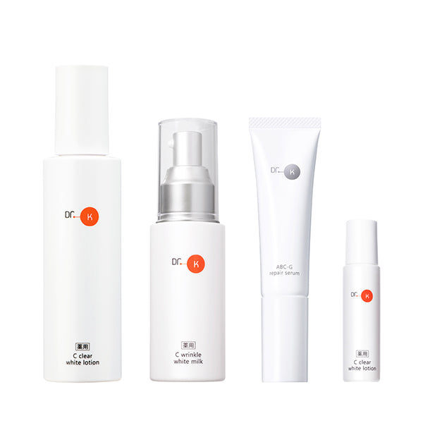 Dr. K Lotion, Milk & Retinol Serum Set, 120ml + 70ml + 25ml + 18ml (Limited Edition)