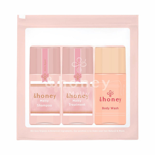 &honey Melty Travel Mini 3-Piece Set, 45ml、45g、45ml
