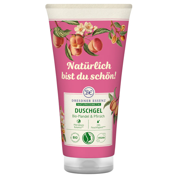 DRESDNER ESSENZ Organic Shower Gel, 200ml (Peach & Almond)