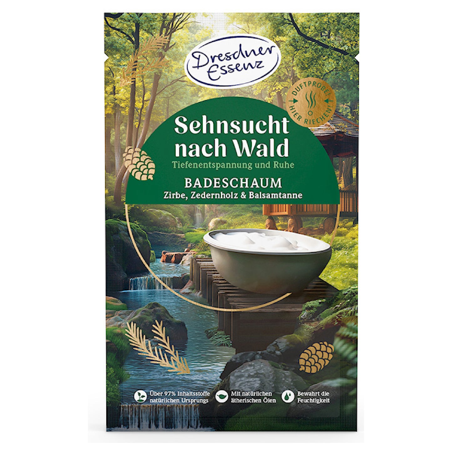 DRESDNER ESSENZ Foaming Bath Salt Forest Dream (Swiss Pine, Cedarwood & Balsam Fir), 60g