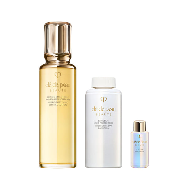 Clé de Peau Beauté Toner & Emulsion Kit (Lotion Essentielle A + Émulsion Protectrice Jour Refill), 170ml + 125ml + 7ml