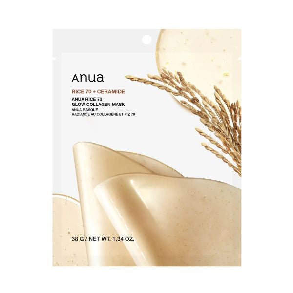 Anua Rice 70 Glow Collagen Mask, 1 sheet
