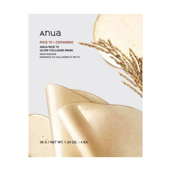 Anua Rice 70 Glow Collagen Mask, 4 sheets