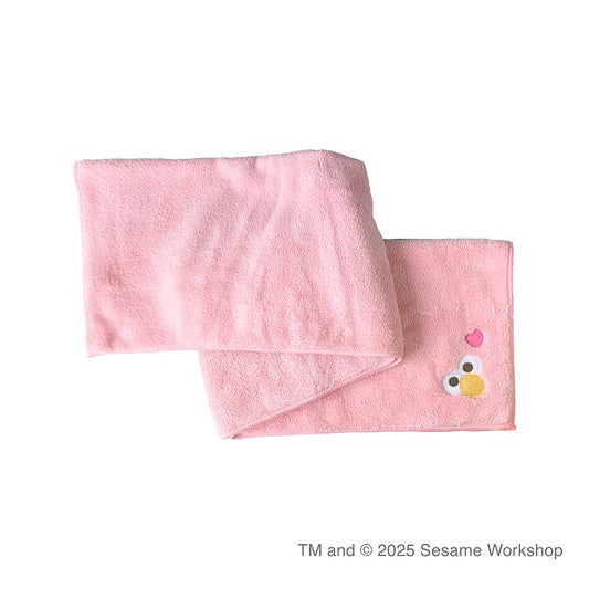 HAHONICO Hair Dry Microfiber Towel (Elmo Pale Pink)