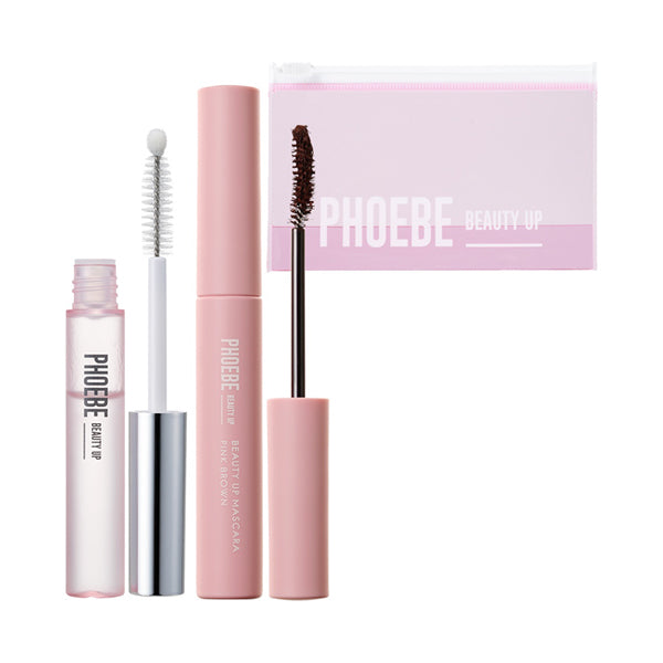 Eyelash Serum N2 + Beauty Up Mascara (Pink Brown) Set 2508AC, Eyelash serum, mascara, pouch, 5ml, 5g