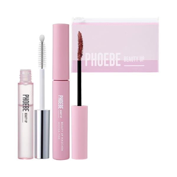 Eyelash Serum N2 + Beauty Up Mascara (Mocha Pink) Set 2508AC, Eyelash serum, mascara, pouch, 5ml, 5g
