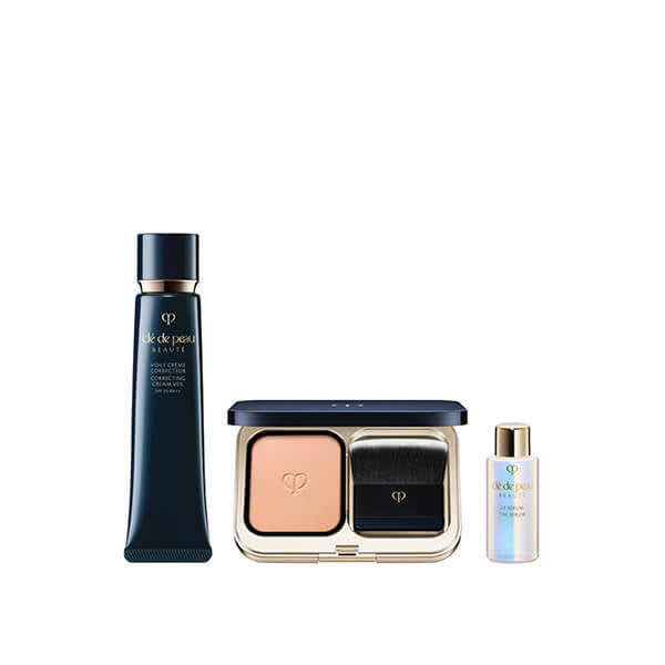 Clé de Peau Beauté Pre-Makeup & Foundation Kit (Teint Poudré Éclat II Pink Ochre 10), 40g + 8g + 7ml