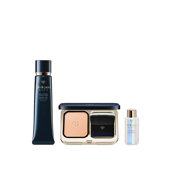 Clé de Peau Beauté Pre-Makeup & Foundation Kit (Teint Poudré Éclat II Ochre 00), 40g + 8g + 7ml
