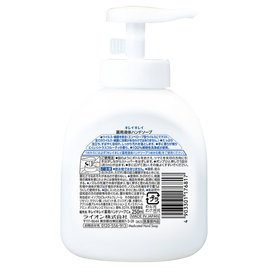 Kirei Kirei Medicated Liquid Hand Soap, 250ml (Citrus Fruity)