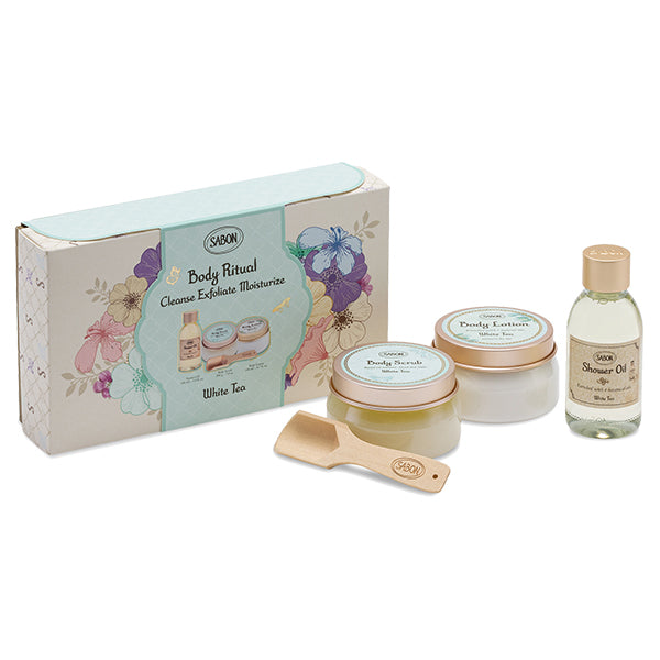 SABON Body Ritual Kit White Tea 2025, 100ml, 200g, 140ml