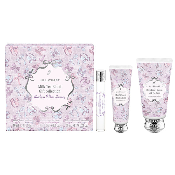 JILL STUART Ready to Ribbon Runway Gift Collection (Milk Tea Blend), 10ml + 30g + 60g