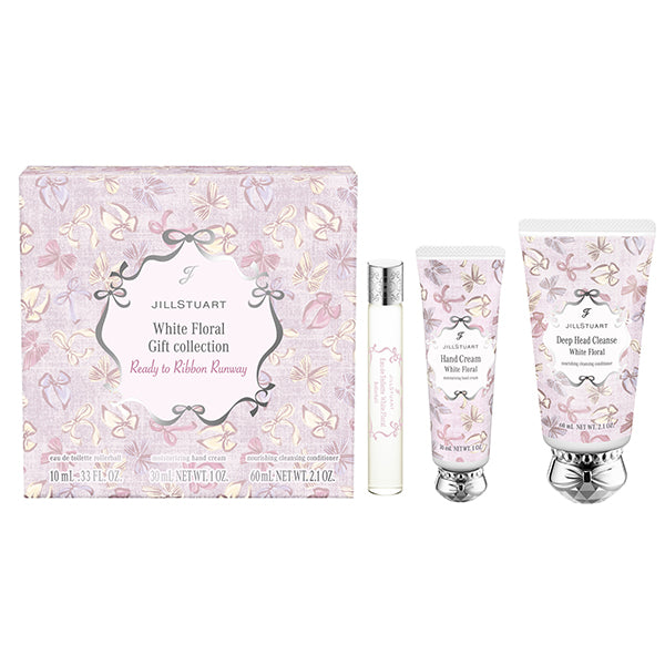 JILL STUART Ready to Ribbon Runway Gift Collection (White Floral), 10ml + 30g + 60g