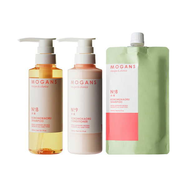 MOGANS Shampoof/Conditioner Bottle Set + Refill, 300ml